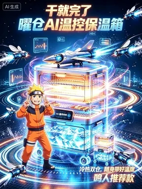 Lumicrate AI 温控保温箱 — 磁悬浮、无人机与仿生能源编队概念图